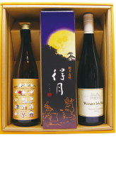 酒ギフトGケース３本入りからし色仕切りを外せば箱のまま入れる事も！※化粧箱セット可能サイズ94mm×94mm×330mmまで